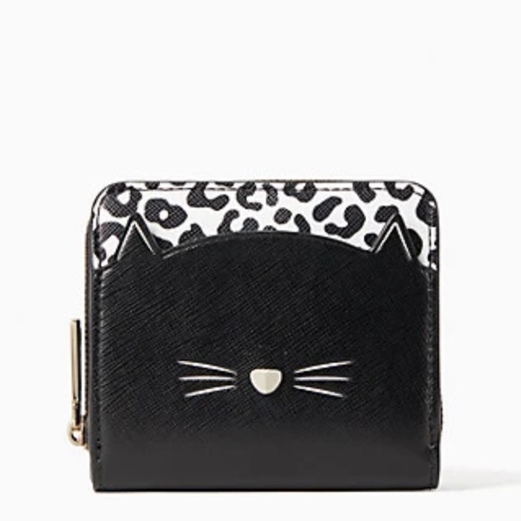Kate Spade meow cat small zip around wallet - Picture 2 of 9